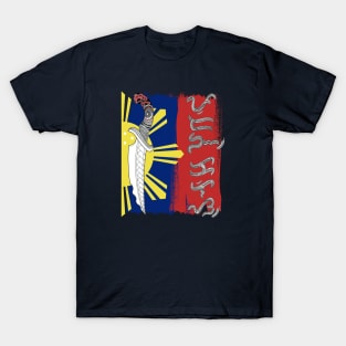 Philippine Flag & Knife / Baybayin word Pudang-Kalis T-Shirt